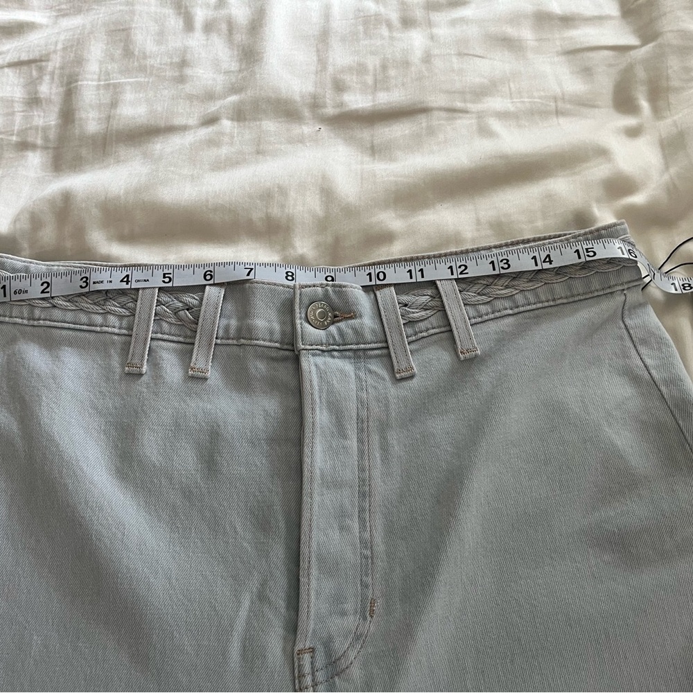 Veronica Beard Grant Wide Leg Jeans Braided High Waist Size 31 Aspen Wash - Picture 15 of 16